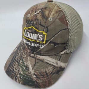 Lowes Hat Adjustable Trucker Mesh Camo Brown Beige Pro Supply Realtree Promo Men